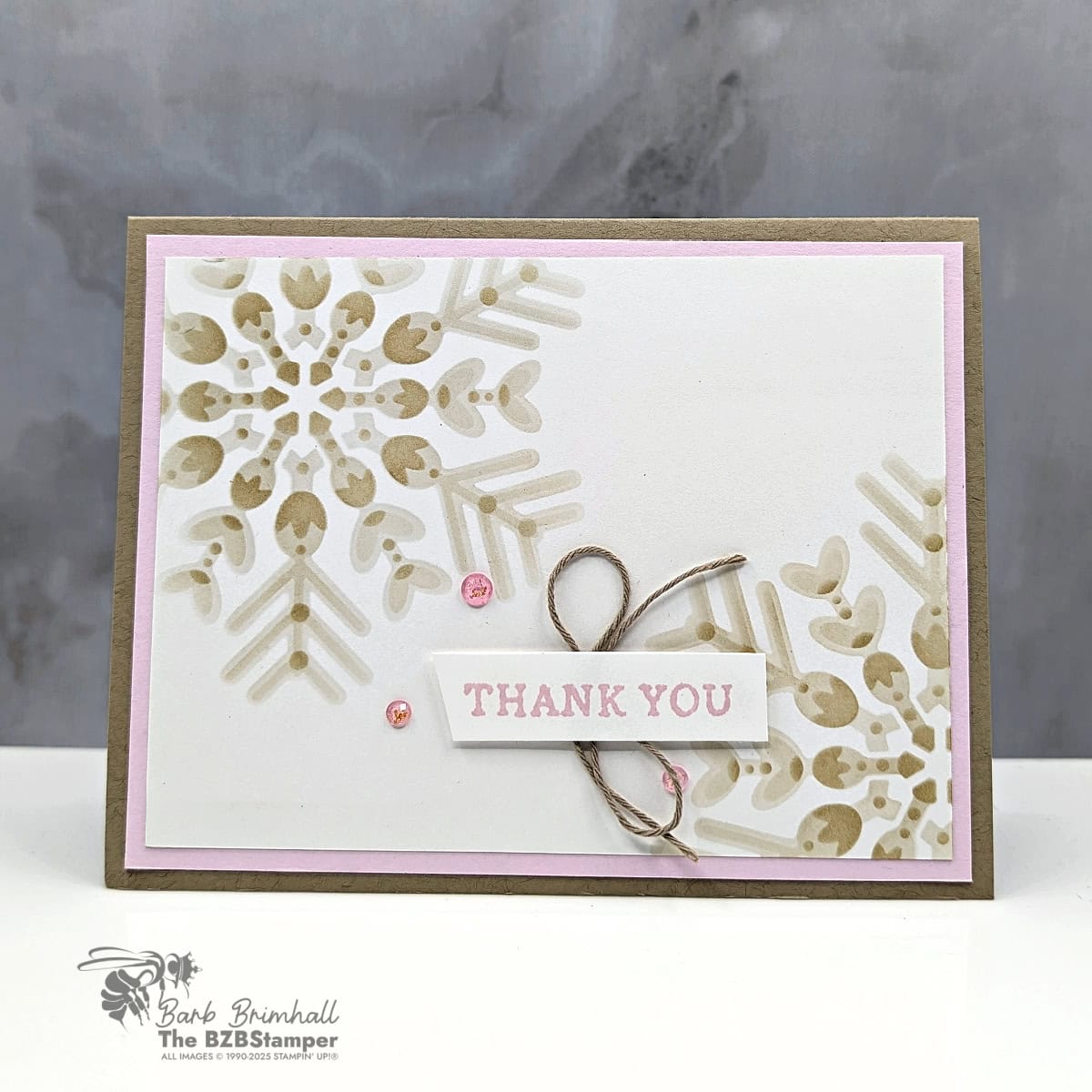 Thank You Card Using Snowy Delight Decorative Masks