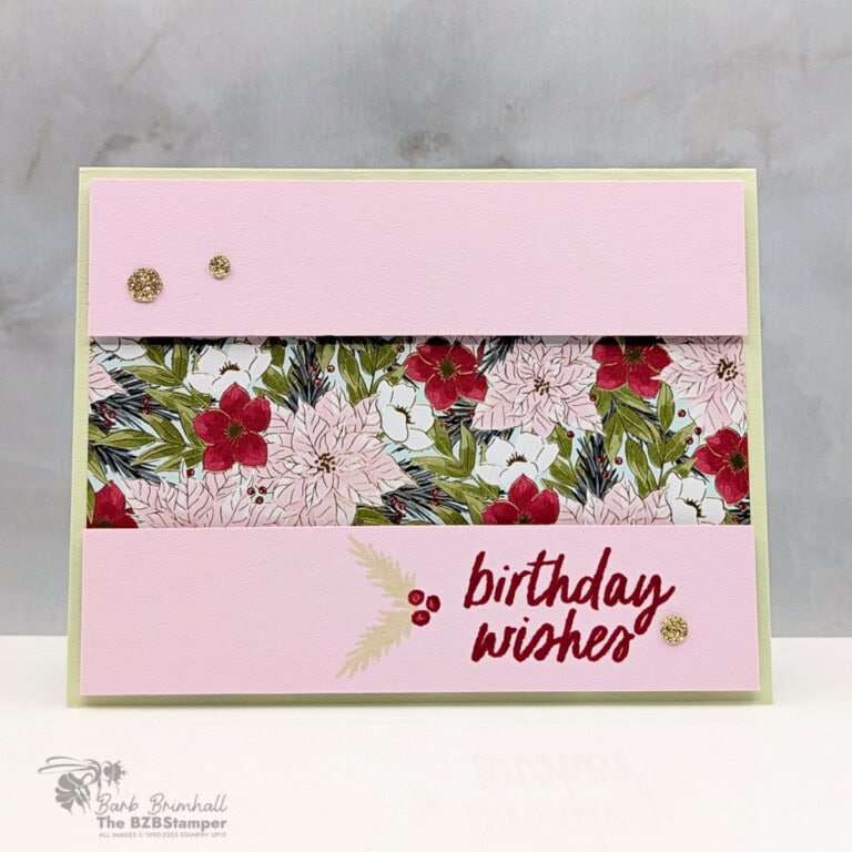 A Simple Birthday Card with Christmas Greenery