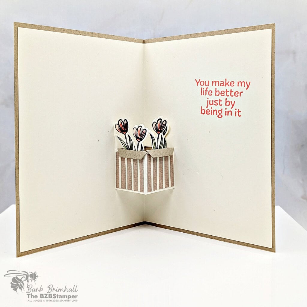 Coffee and a Card with the Pop-Up Petals Bundle 2 120325 stampin up coffee pop up petals inside