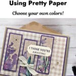 Elegant handmade greeting card featuring purple floral watercolor design, perfect for special occasions.