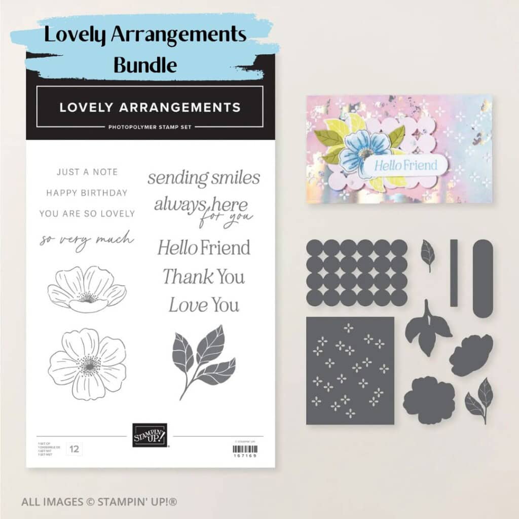 Vintage floral stamp set for scrapbooking and card making, featuring flowers, leaves, and sentiments.