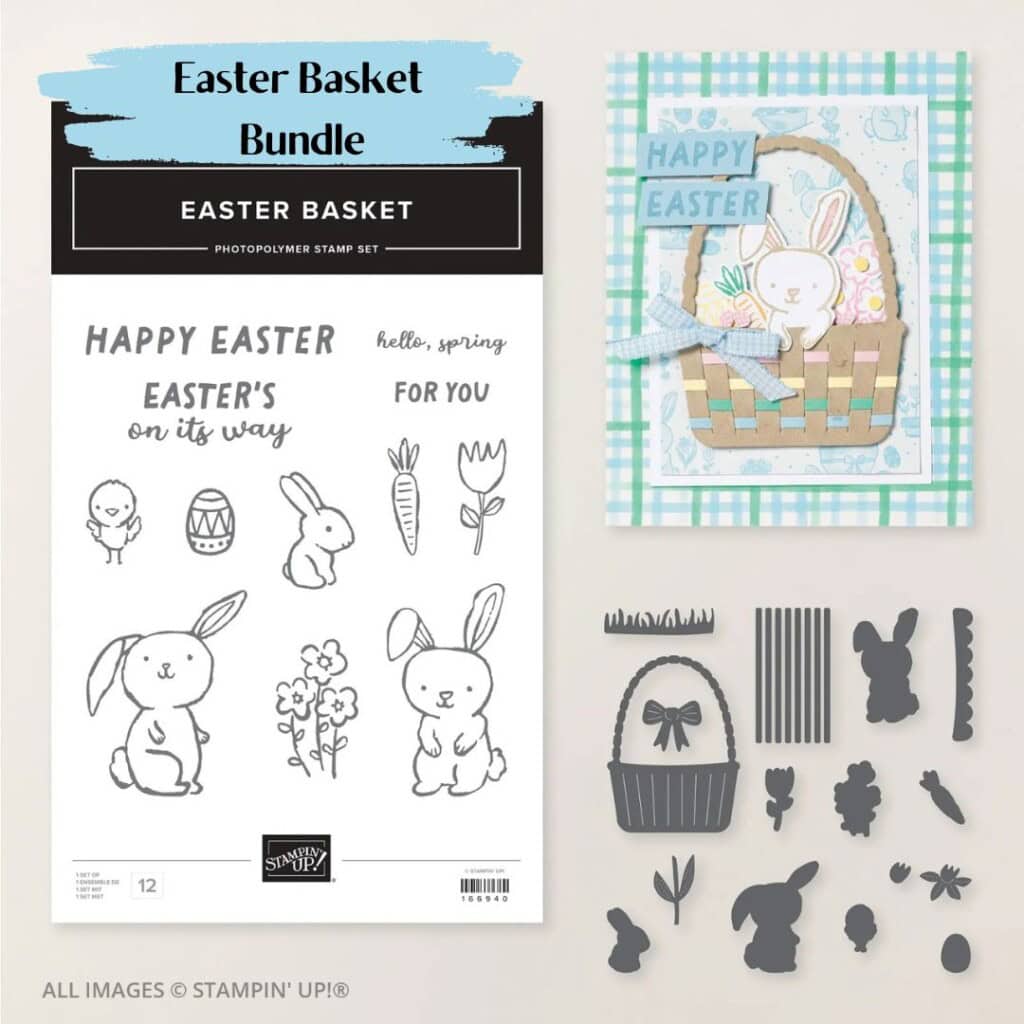 Easter basket stamp set by Barb Brimhall, The BZBStamper, for crafting and cardmaking.