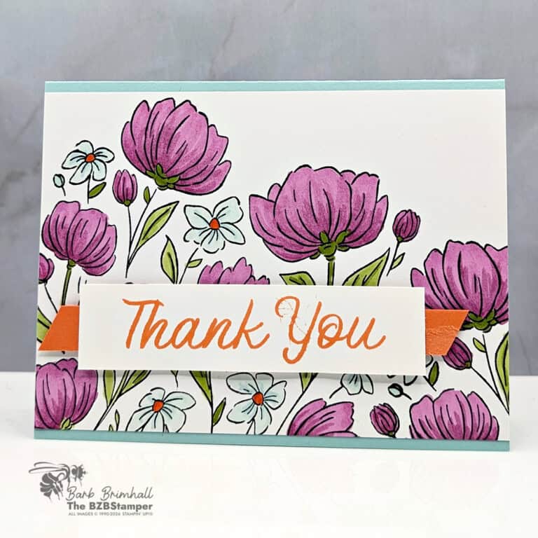 Simple Thank You Card with Flowers Fair Stamp Set
