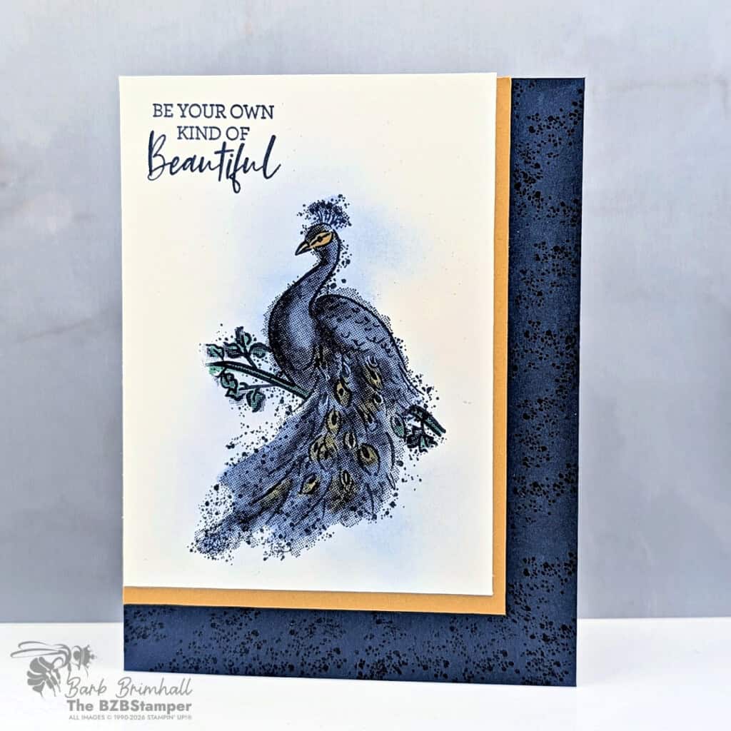 easy peacock card idea with natural artistry stamps