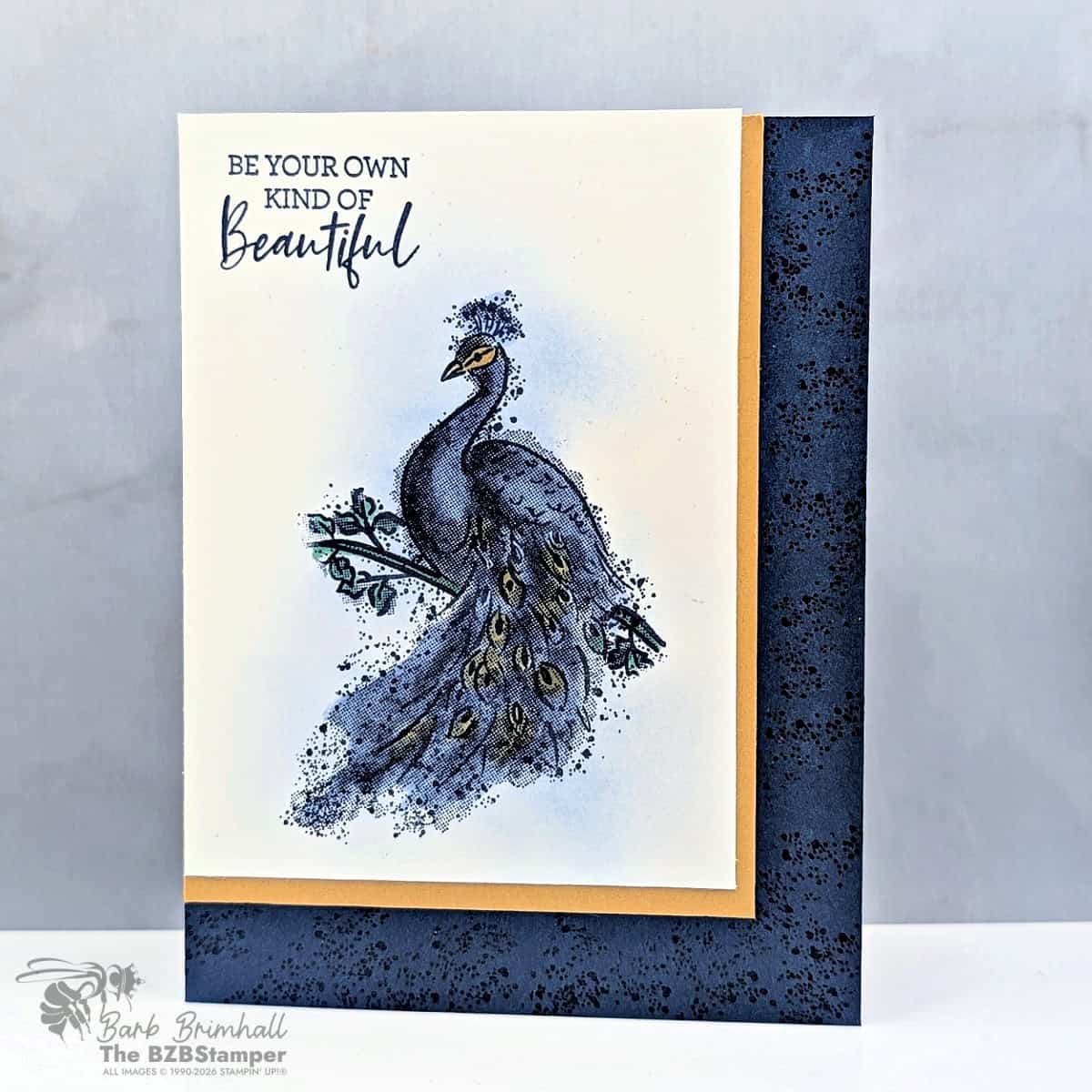 easy peacock card idea with natural artistry stamps