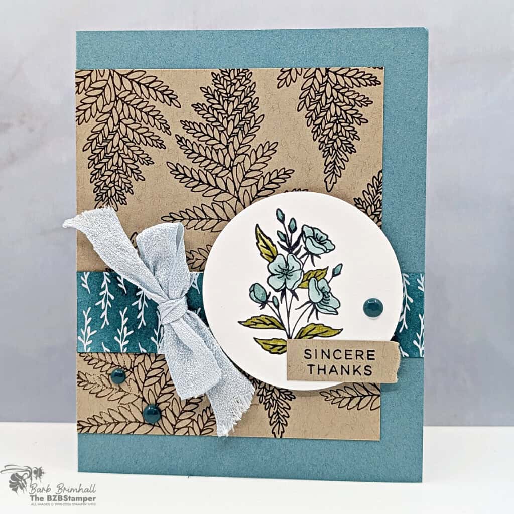 nature inspired thank you card fern flora stamp set