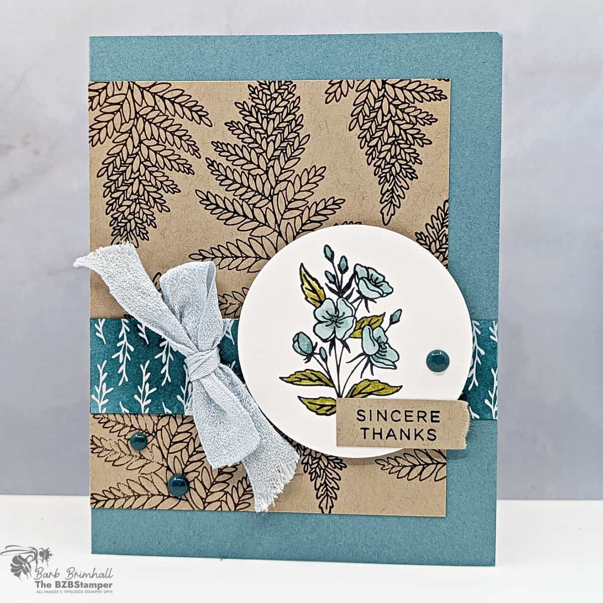 nature inspired thank you card fern flora stamp set