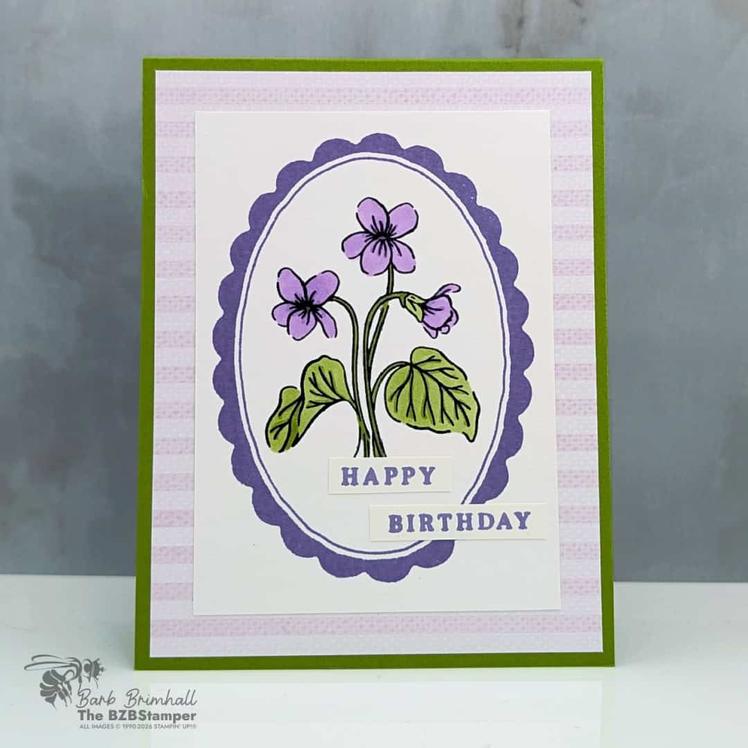 3 cards framed violets 1bb