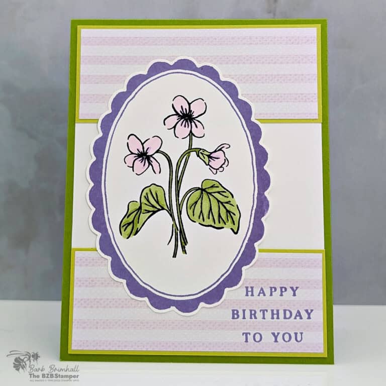 3 Birthday Cards Using the Framed Violets Bundle