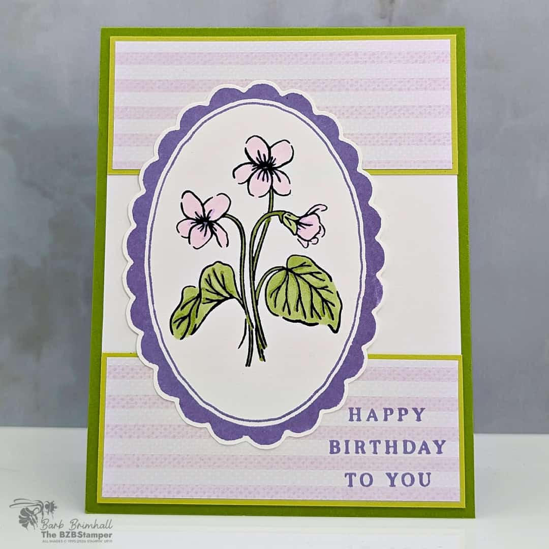 3 Birthday Cards Using the Framed Violets Bundle