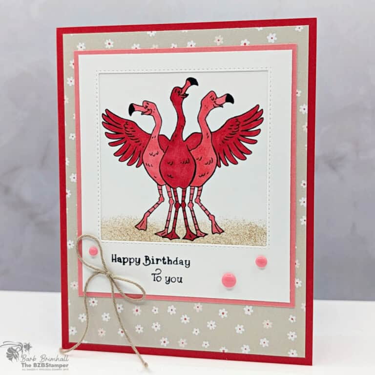 Cute Flamingo Birthday Card with the Birthday Song Stamp Set