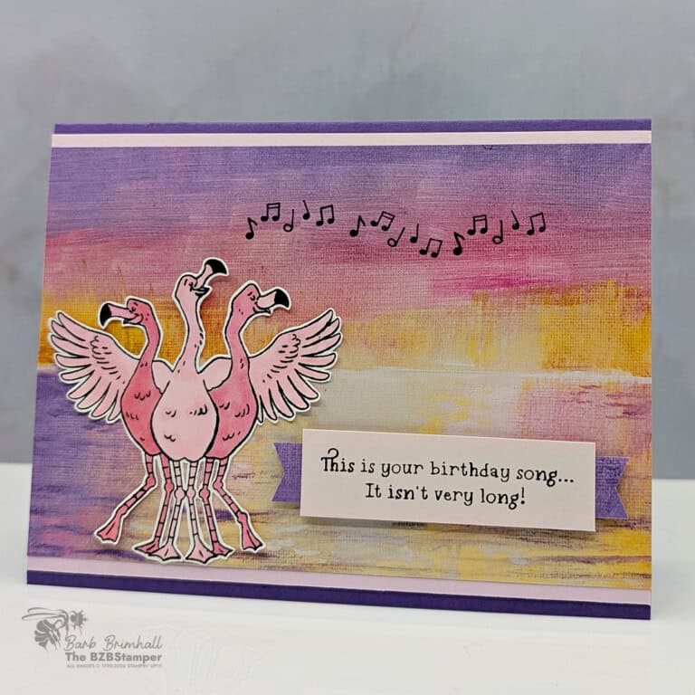 Funny Flamingo Birthday Card with the Birthday Song Stamp Set