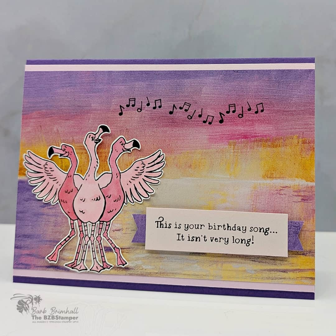 funny flamingo birthday card birthday song stamp set
