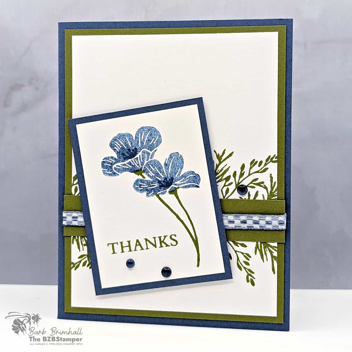 simple thank you card flowering meadow stamp set