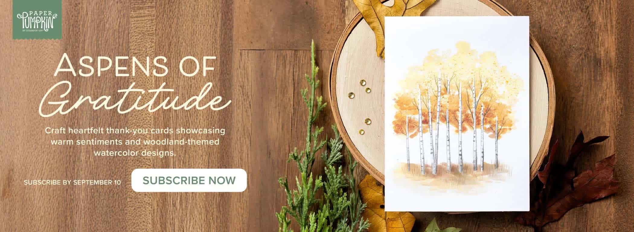 Monthly Crafting Subscription Box 1 Aspens of Gratitude Long