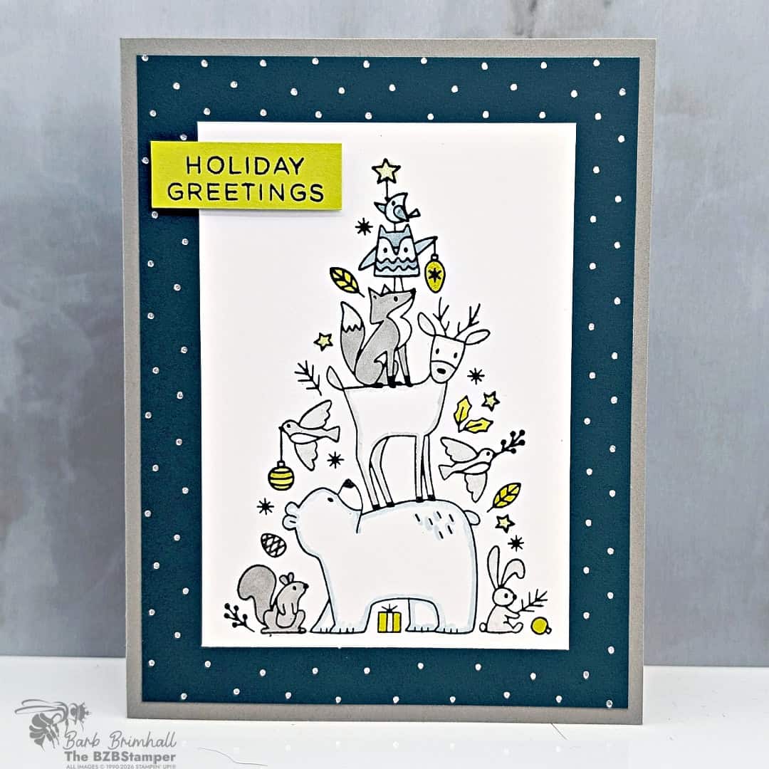 handmade christmas card woodland wishes stamp set
