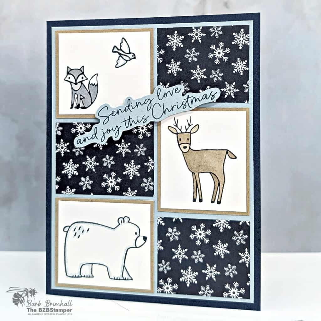 modern christmas card woodland wishes bundle