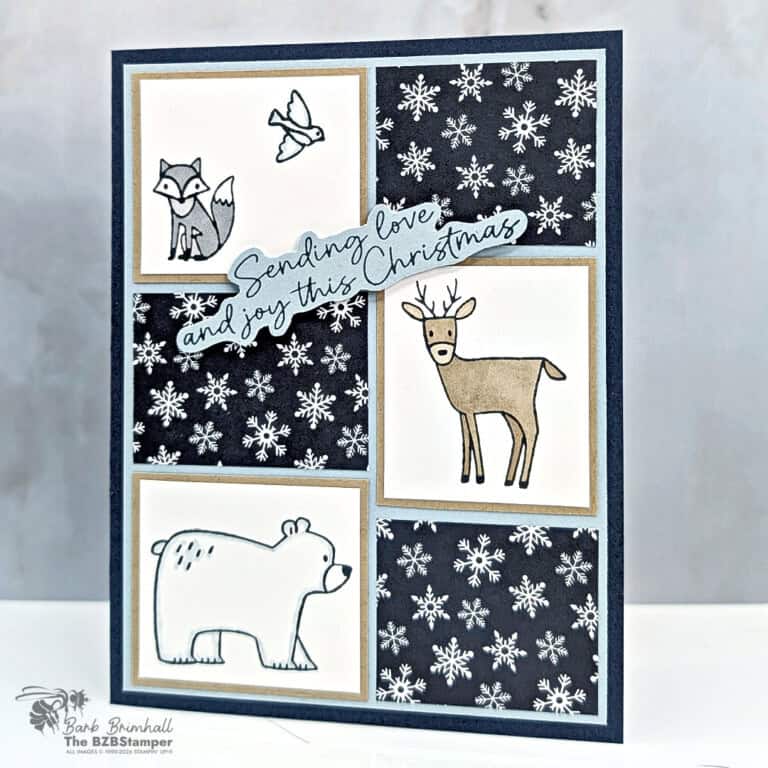 Easy Christmas Card Layout using the Woodland Wishes Bundle