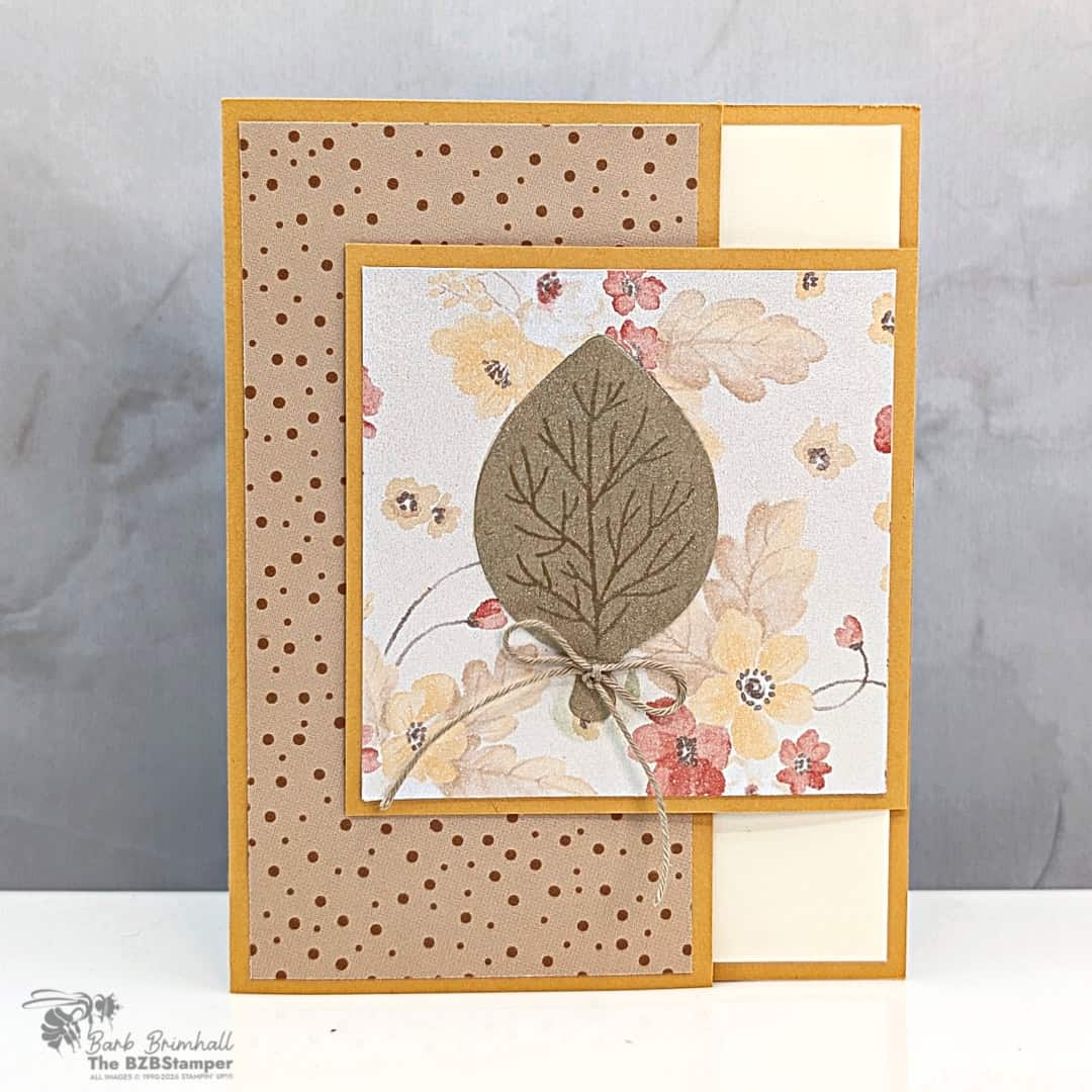 simple stamping card idea with simply leaves