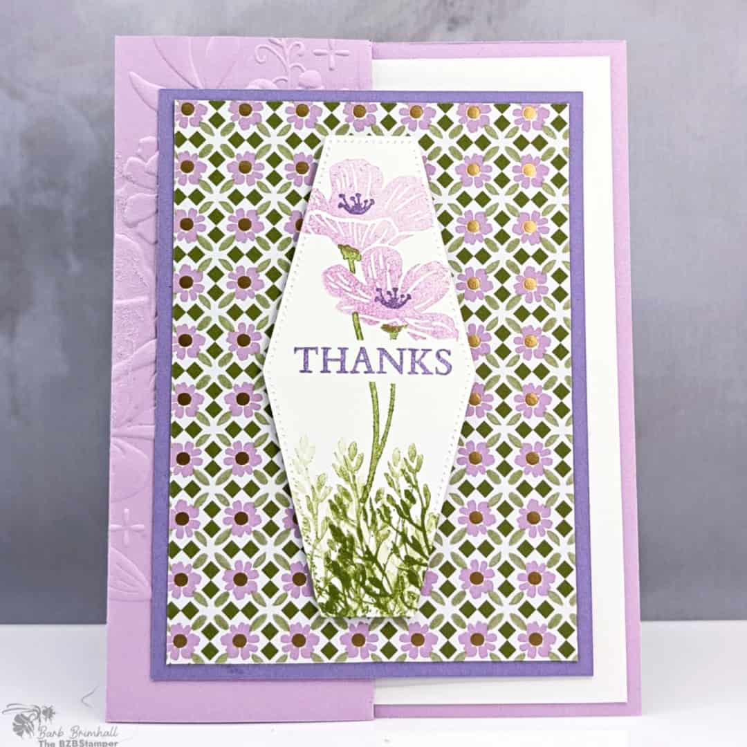 thank you card using flowering meadow stamp set