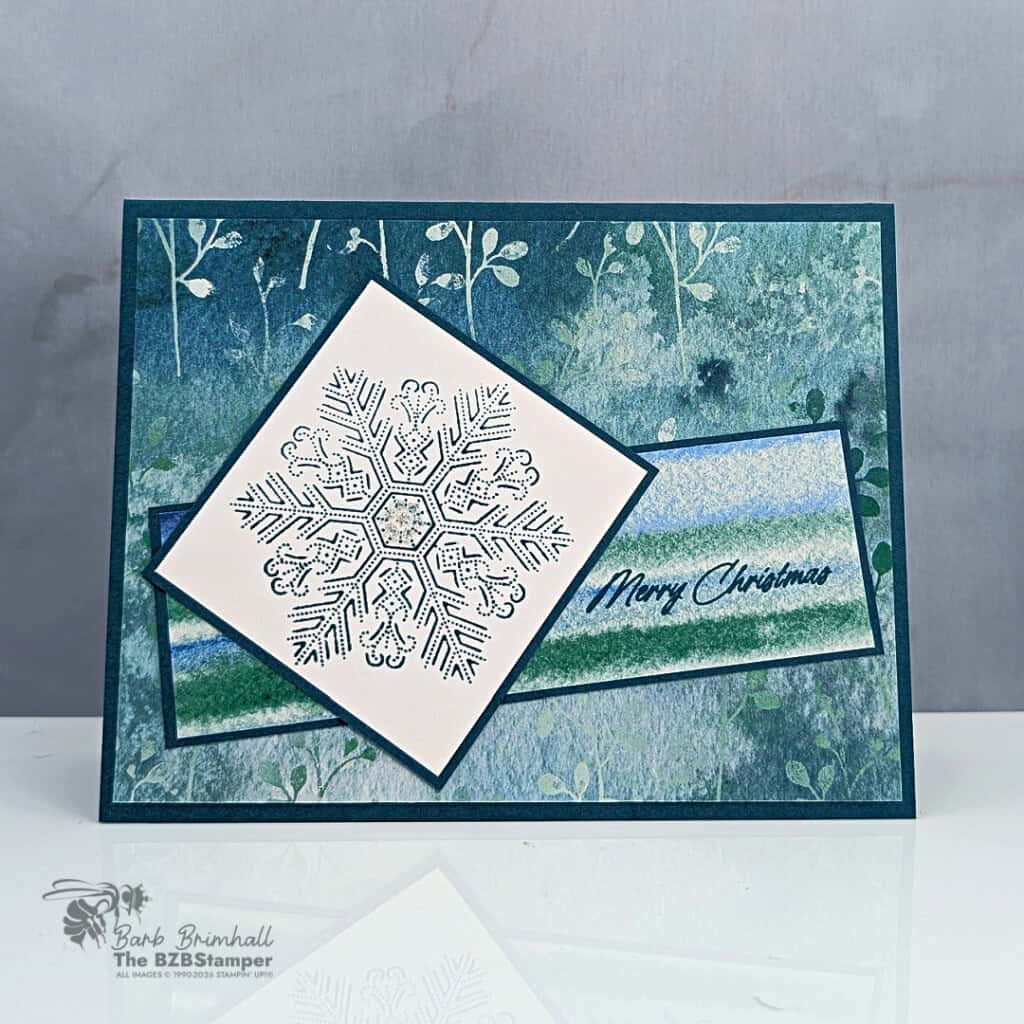 Easy Christmas Card with Whispering Woods Designer Paper 6 easy christmas card whispering woods designer paper