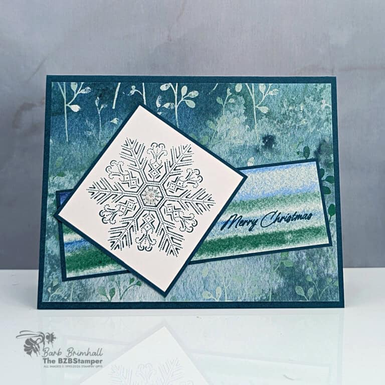 Easy Christmas Card with Whispering Woods Designer Paper
