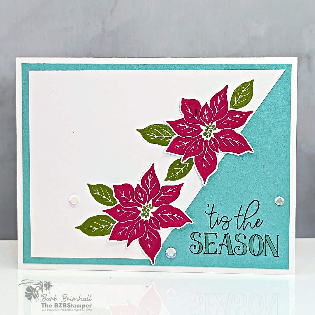 3 cards pretty poinsettia sius 2wb